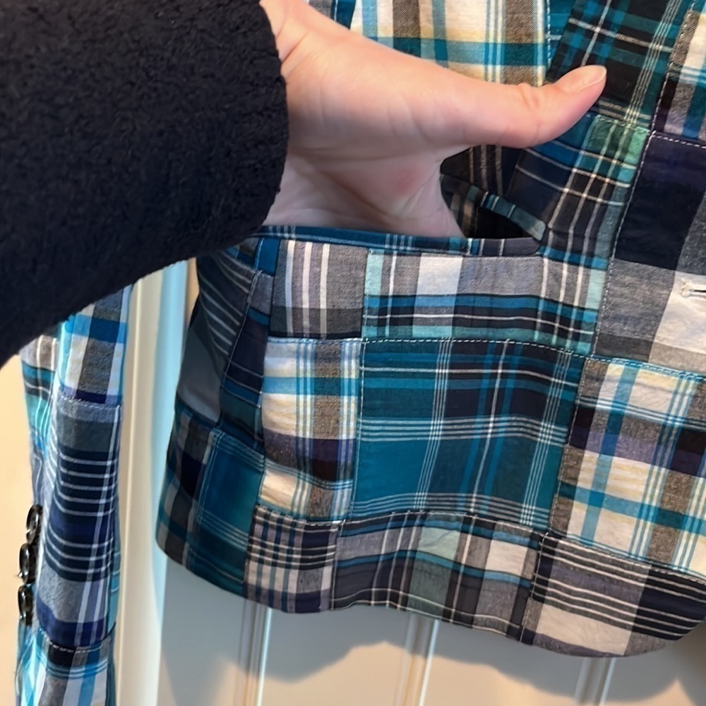 Talbots Blue Cotton Patchwork Plaid Academic Prep… - image 3